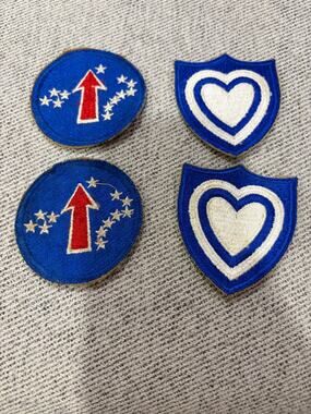 Lot of 4 Vtg  WWII US Army Patches USARPAC Pacific Command & XXIV 24th Corps